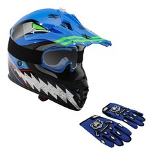 DOT Youth Kids Helmet Dirt Bike ATV Motocross Off-Road Motorcycle Goggles Gloves picture