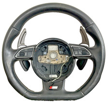 2013-2016 AUDI S4 Flat Bottom Steering Wheel W/ Paddle Shifters 8K0419091CH OEM picture