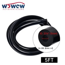 Silicone Vacuum Tubing Hose Line 5mm 3/16 inch 5FT 130PSI Max Pressure Black picture
