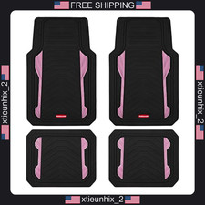 Rubbermaid All-Weather Car Floor Mats with Pink Aluminum Accents, Universal Fit picture