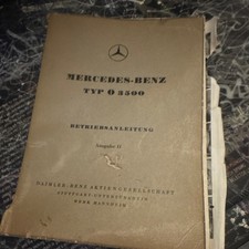 Mercedes-Benz Type Of 3500 Instruction Manual Ausgabe D picture
