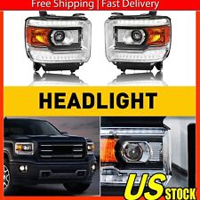 AUXITO For 2014-2015 GMC Sierra 1500 2015-19 2500 3500 DRL Headlights Projector picture