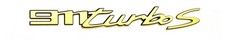 20+ Gold 911 Turbo S  Logo Letters Rear Badge Liftgate Emblem Deck Lid picture