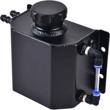 1L Black Aluminum Radiator Coolant Overflow Bottle Recovery Water Tank Reservoir picture