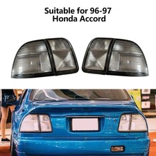 For 96-97 Honda Accord DX/EX/LX/EXL Sedan Coupe Black Brake Tail Lights Set NEW picture