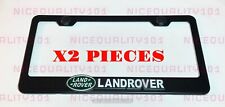 2x 3D Land Rover Stainless Steel Metal Black License Plate Frame Holder picture