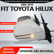 Fit 2005-2010 Toyota Hilux Side Mirrors Folding Arrow Signal Chrome White 9 Pins picture