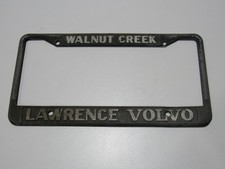 Vintage Lawrence Volvo Walnut Creek CA Metal License Plate Frame Tag Dealer Rare picture
