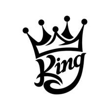 Simple Royal King With Crown Sticker Decal Die Cut picture
