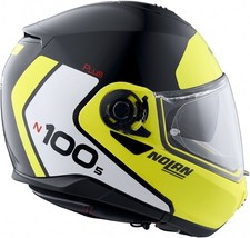 Nolan N100-5 Plus Distinctive Modular Motorcycle Helmet Black/Yellow Street XXL picture