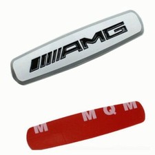 2PCS for AMG Emblem Car Front Rear Seat Tuning Badges Decal Silver Black picture