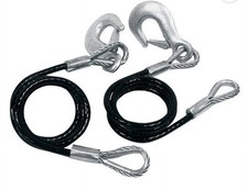 2pk Safety Cables w/Snap Hooks 5000 lbs Break Towing Secure Truck Boat Trailer picture