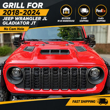 US STOCK Red Front Grill for 2018-2024 Jeep Wrangler JL Gladiator JT No Cam Hole picture