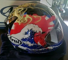 Arai Signet Oriental 2 Motorcycle Helmet Made In Japan Used 2 Visors Carying Bag picture