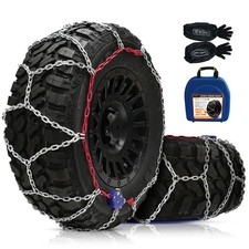 DEDC Auto Lock Snow Tire Chains 4.5mm Manganese Steel SUV Truck Anti Slip 2 Pack picture
