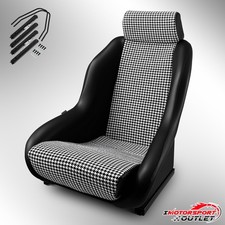 1PC black and white plaid color PVC Leather Bucket Seats with Sliders,1PC picture