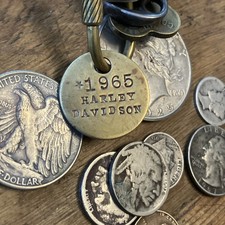 1965 Harley Davidson MC Custom Brass Key Fob Motorcycle  [B] ‘65 picture