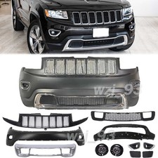 11PCS Front Bumper Complete Set For 2014-2015 Jeep Grand Cherokee W/ Fog lights picture