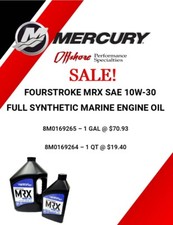 Mercury MRX SAE 10W-30 Full Synthetic Marine Engine Oil - 1 Gallon # 8M0169265 picture