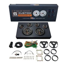 Black Gauge Cluster Dash Set w Speedo Tach Oil PSI Fuel Level Volt & Water Temp picture