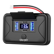 Universal 78W 4 Port USB Charger Wall Mount Dual 36W PD & 18W QC3.0 USB Port 12V picture