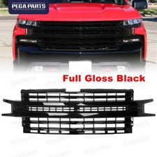 For 2019-2021 Chevy Silverado 1500 LT RST Front Bumper Grille Grill Gloss Black picture