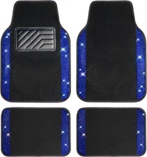 Bling Rhinestone Car Floor Mats 4pcs Diamond Glitter Waterproof Anti-Slip picture
