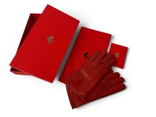 FERRARI RED LEATHER DRIVING GLOVES | CASHMERE | OFFICIAL MERCHANDISE | SIZE M picture