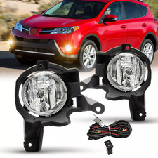 Fit 2013 2014 2015 Toyota RAV4 Pair Front Bumper Clear Halogen Fog Lights Lamps picture
