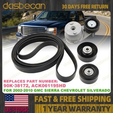 4x Serpentine Belt Drive Component Kit For GMC Sierra 3500 Chevy Silverado 3500 picture