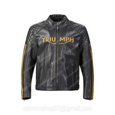 New Triumph Racing Motorcycle Biker Jacket -  Triumph MotoGP Leather Jacket picture