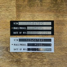 1x4 Custom Aluminum Data Identification Plaque Auto Boat Marine Trailer Tag # picture