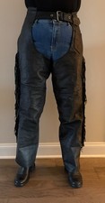 Women's Hot Leather Medium leather riding chaps Pre-Owned picture