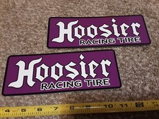 Lot of 2 Classic Hoosier Racing Tires Decals Stickers Purple Outlaw NHRA Nascar  picture
