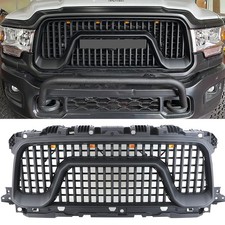 Matte Black Front Grille Fit For Dodge Ram 2500 3500 2019-2023 Grille W/Light picture