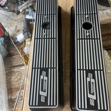 VINTAGE RARE MR GASKET SBC 283-400 CAST ALUMINUM VALVE COVERS PART #4360  4361 picture