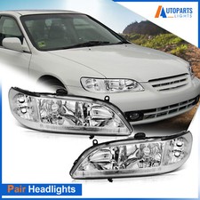 For 1998-2002 Honda Accord Chrome Housing Headlight Assembly Left Right Pair picture