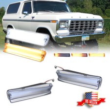 2X Clear Switchback LED DRL Signal Light For 73-79 Ford F-150 Truck 78-79 Bronco picture