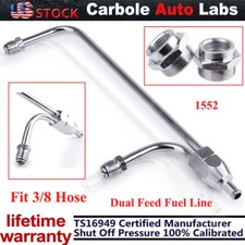 Chrome Dual Feed Fuel Line For Holley Carburetor 4150 Double Pumper 3/8 Hose SBC picture
