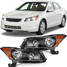 Headlights Assembly for Honda Accord 4-Door Sedan 2008-2012 Black Housing Set picture