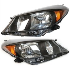 For 12-14 Toyota Yaris Hatchback Black Headlamps Headlights Clear Set Left+Right picture