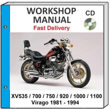 YAMAHA XV700 XV750 XV920 XV1000 XV1100 1981 - 1994 SERVICE REPAIR SHOP MANUAL CD picture