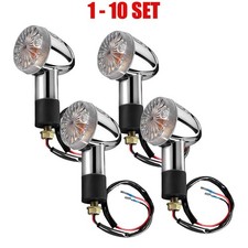 Clear Lens Amber Lamp Motorcycle Chrome Turn Signal Tail Blinker 4-40X Universal picture