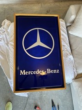 Vintage Mercedes-Benz Illuminated Dealership Sign - Executive Silver Lettering picture