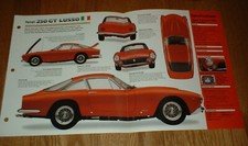 1964 Ferrari 250 GT Lusso Spec Sheet Brochure Photo Info V12 62 63 64 Berlinetta picture