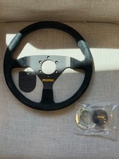 MOMO MOD 78 320mm Black Suede Steering Wheel / Black Spokes R1909/33S picture