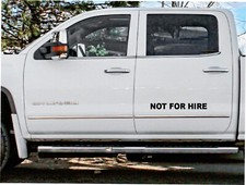 2 Black NOT FOR HIRE Decals, SET, DOT sized picture