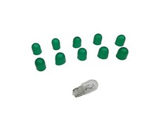 (10 qty) GREEN 10mm T10 168 192 light bulb color caps covers Toyota Honda picture