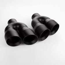 Pair Black Exhaust Tips 3