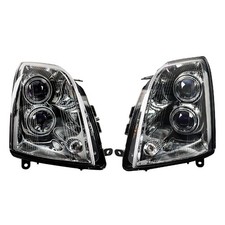 Labwork LH+RH Headlights For Cadillac STS 2005-2011 Halogen Black Housing Clear picture
